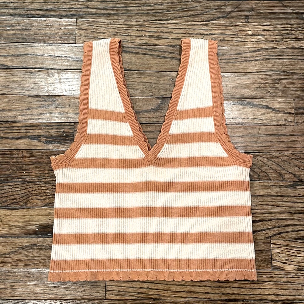 Stripped sweater tank.